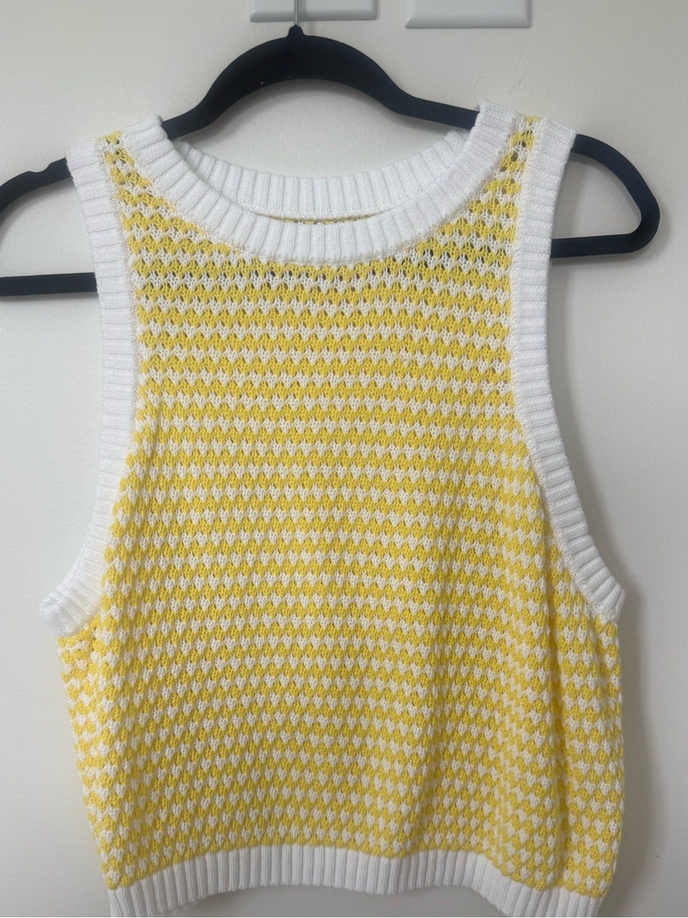 Alani Noelle x Target Collab Crochet Checkered High Neck Sweater Tank - Picture 2 of 4